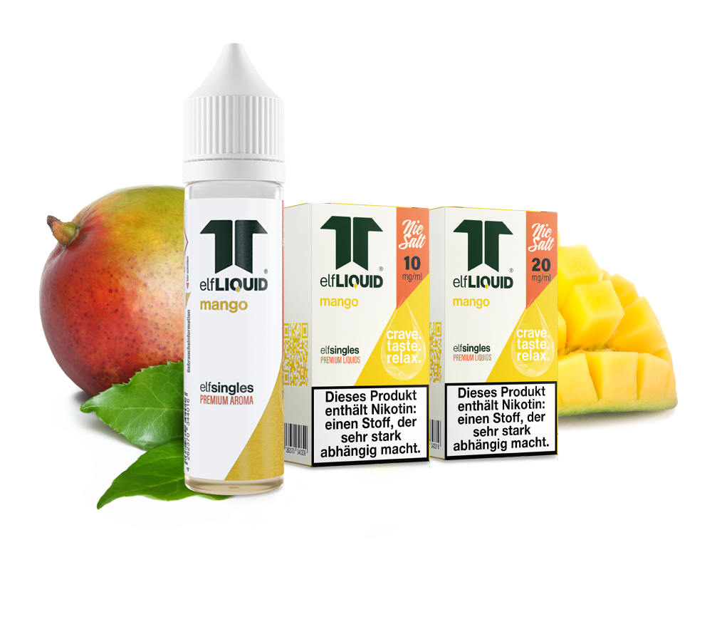 die verschiedenen elfLIQUID mango Produkte